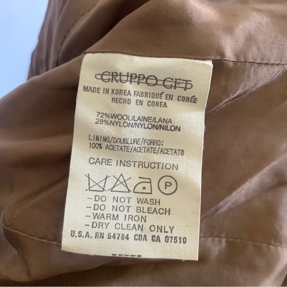 Emanuel Ungaro Vintage Designer Tan Wool Blazer Petite Size 4 - Picture 9 of 13